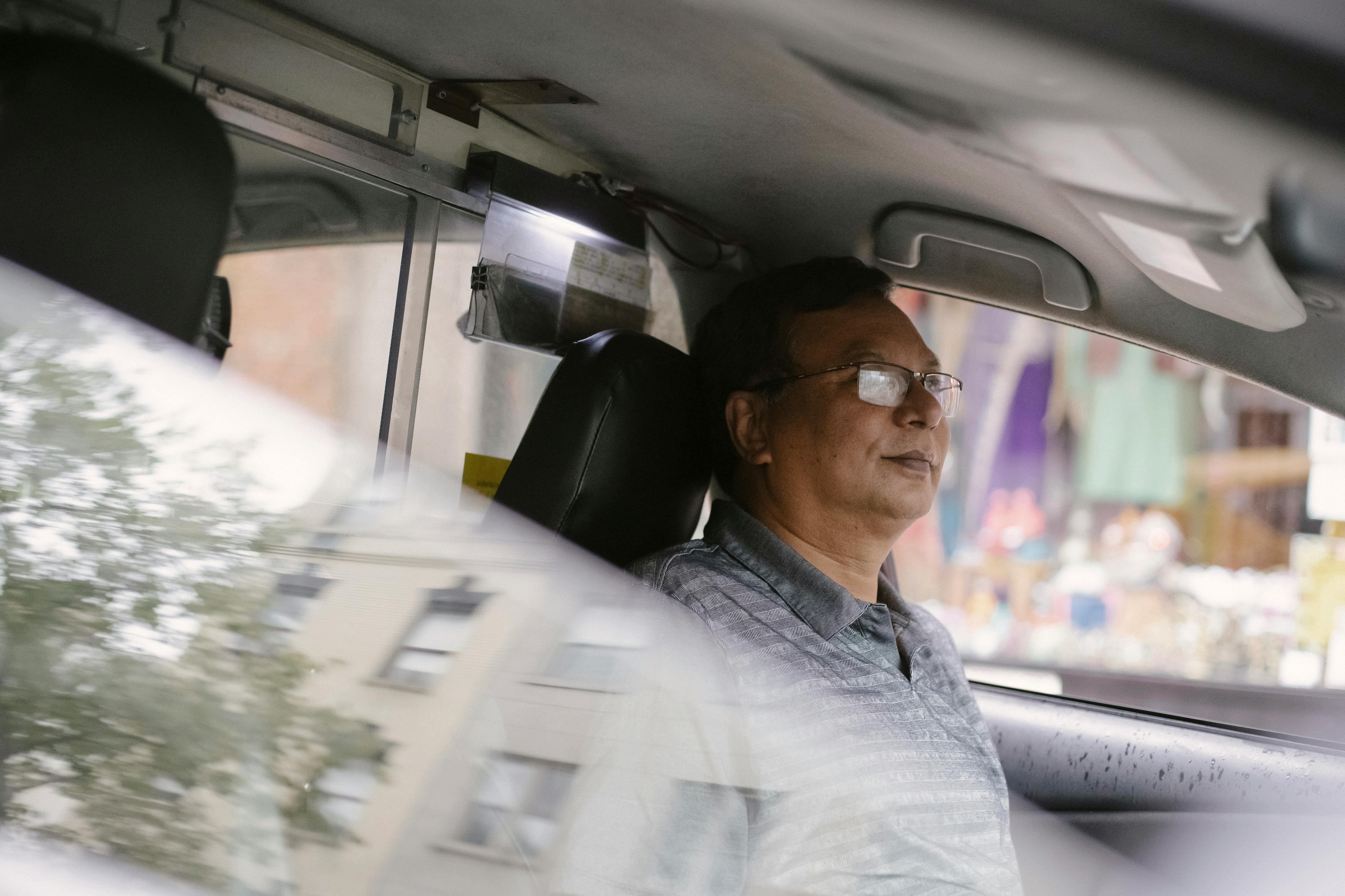 OneFare cab and driver in service